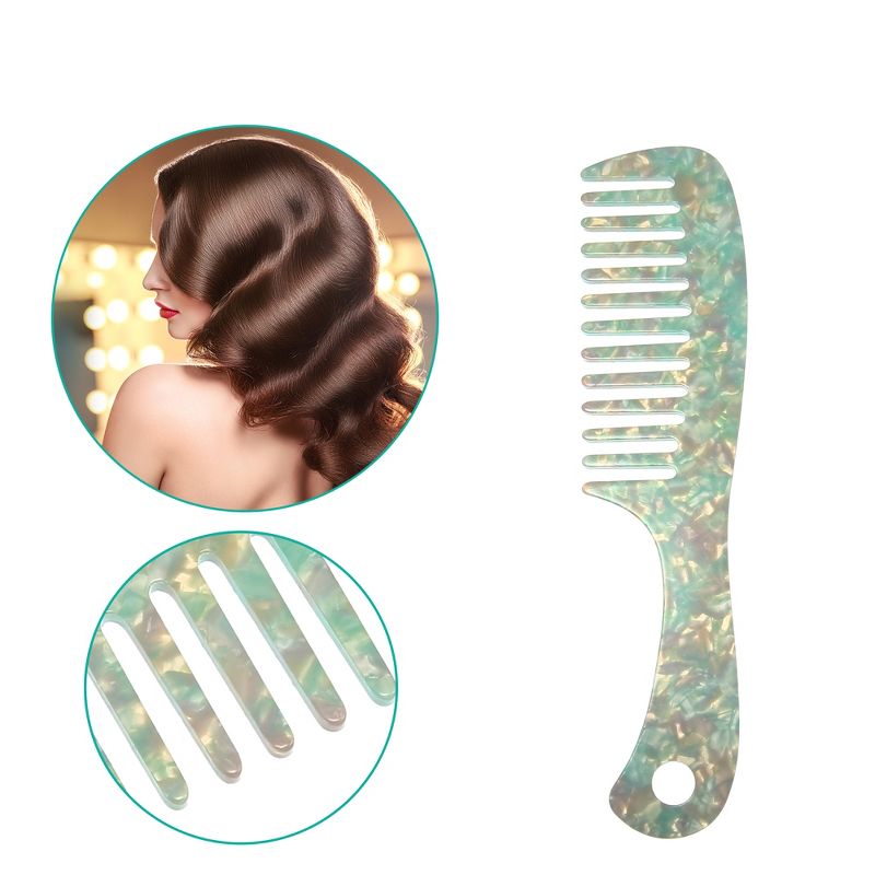 Unique Bargains Anti-Static Hair Comb Wide Tooth for Thick Curly Hair Hair Care Detangling Comb For Wet and Dry 1 Pcs, 2 of 7