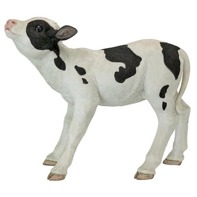 Clarabelle White and Black Resin Farm Animal Cow Statue