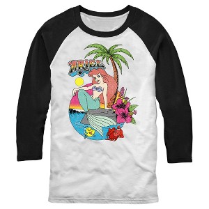 Men's The Little Mermaid Aloha Ariel Baseball Tee - 1 of 4