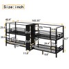 KWPZQEB Quadruple Metal Bunk Bed, Quadruple Metal Bunk Bed with Built-in Storage Shelves, Wardrobe & Noise-reduced Design, Black - 4 of 4