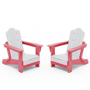 Hyleory Kids’ Outdoor Adirondack Chair Set – Foldable HDPE Children’s Lawn Chairs (2-Piece) - 1 of 4