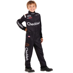 HalloweenCostumes.com XL Boys Boy's Official NASCAR Kyle Busch Cheddars Uniform - Kids Racing Jumpsuit Costume | Ideal for Halloween, White/Black/Red - 1 of 4