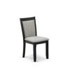 East West Furniture,Mid Century Dining Chairs - Shitake Linen Fabric Seat and High Chair Back(Set of 2) - 4 of 4