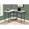 Monarch Specialties Computer Desk Home Office Corner Storage Shelves  L Shape Metal Laminate White Marble Look Black Contemporary Modern - 2 of 4