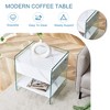 Dolonm Bedside Table with Drawer, White MDF Top & Tempered Glass Sides, Nightstand with Storage - 3 of 4