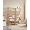 VASAGLE Bookcase, 6-Tier Bookshelf, Slim Shelving Unit for Bedroom, Bathroom, Home Office, Tempered Glass, Steel Frame - 2 of 4