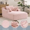 Efomao 66inx48in Chaise Longue Chair Indoor Modern Upholstered Corduroy Deep Seat Sofa Bed with Armrests No Assembly Required Pink - 2 of 4