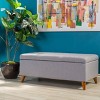 Modern Upholstered Guernsey Ottoman Fabric Storage Ottoman Traditional for living room,beige/grey/orange-Christopher Knight Home - 4 of 4