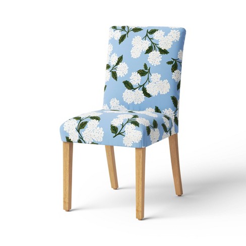 Blue floral dining online chairs