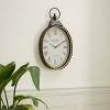 21"x12" Metal Pocket Watch Style Wall Clock with Rope Accent Black - Olivia & May: Silent, Oval, Vintage Look for Living Room - 3 of 4