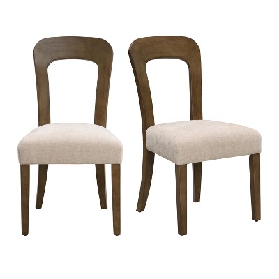 Dining Chairs Set of 2, 330 LBS Weight Capacity, Upholstered Kitchen Side Chairs with Solid Rubber Wood Legs