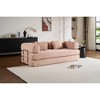 Corduroy Convertible Sleeper Sofa Bed with Cylindrical Pillow and Fixed-Shape Frame - 2 of 4
