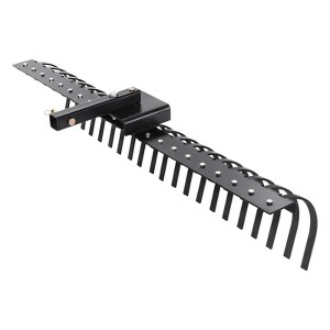 VEVOR Tow Behind Landscape Rake, 60" Tow Dethatcher with 21 Steel Coil Tines, Lawn Dethatcher Rake Attaches to 48" or 60" Toolbars, Black - 1 of 4
