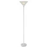 70" 3-way Metal Torchiere Floor lamp with Glass Shade White - Cal Lighting