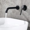 Wall Mount Faucet for Bathroom Sink or Bathtub, Single Handle 2 Holes Brass Rough-in Valve Included, Matte Black - 4 of 4