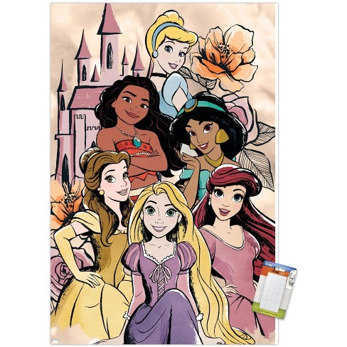 Disney Princesses, Disney Poster, Princess Print, Baby Room Decor