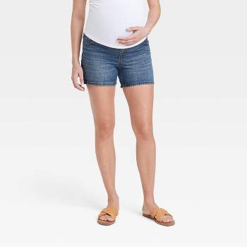 New* Isabel Maternity by Ingrid & Isabel Maternity Over Belly Midi Maternity  Jean Shorts - Motherhood Closet - Maternity Consignment