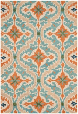 Roslyn Ros565 Hand Tufted Area Rug - Navy/multi - 4'x6' - Safavieh : Target