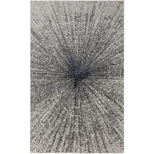 Gray and Ivory Abstract Power Loom Area Rug - 1 of 4