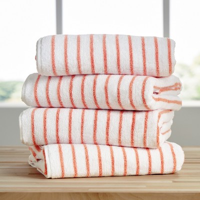Cabana Stripe 100% Cotton Pool and Beach Towels - Pack of 2 or 4 - Oversized, Absorbent, Quick-Dry Towels - Becky Cameron