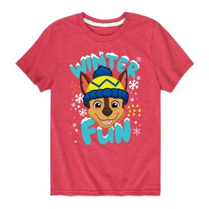 Boys' - Paw Patrol - Chase Winter Fun Short Sleeve Graphic T-Shirt - 1 of 4