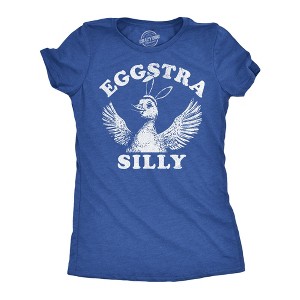 Womens Funny T Shirts Eggstra Silly Sarcastic Holiday Graphic Novelty Tee For Ladies - Crazy Dog Women's T Shirt - 1 of 4