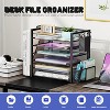 Simple Trending 6 Tier Desk File Organizer, Paper Letter Tray Organizer with File Holder and Pen Container, Black - 4 of 4
