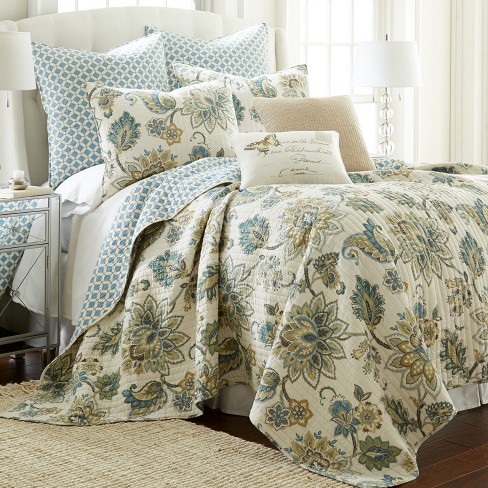 Palladium Grey Floral Quilt Set - One Twin/twin Xl Quilt And One Standard  Sham Teal - Levtex Home : Target