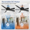 Airsurfer 65" Ceiling Fan with Color-Changing LED Light, Matte Black with Black Blades, 5-Blade, Remote Included - 3 of 4