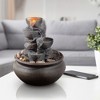 Teamson Home 7.87" 4-Tier Tabletop Fountain with LED Lights - 2 of 4