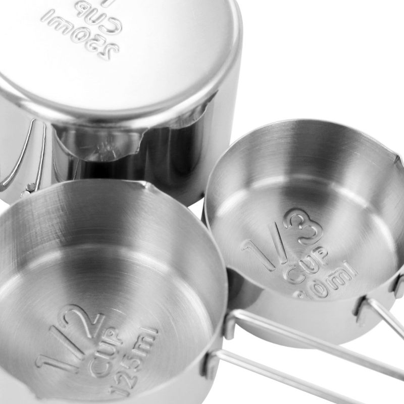 MegaChef 14 Piece Stainless Steel Measuring Cup and Spoon Set with Mixing Bowls, 3 of 9