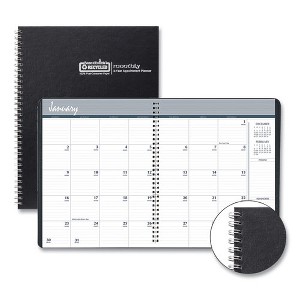 Monthly Hard Cover Planner, 11 x 8.5, Black Cover, 24-Month (Jan to Dec): 2024 to 2025