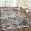 4'x6' Washable Floral Living Room Rugs, Distressed Chenille Non Slip Bedroom Carpet, Retro Accent Large Throw Rugs for Dining Room Kitchen, Rust - 2 of 4