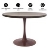 LeisureMod Bristol 36" Round Dining Table with MDF Top and Walnut Steel Pedestal Base for Modern Kitchen and Dining Room - 4 of 4