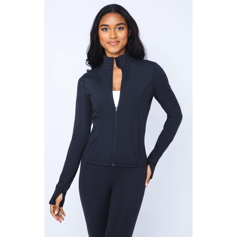 90 Degree By Reflex Womens Carbon Interlink Full Zip Jacket - Iron