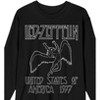 Led Zeppelin United States Of America 1977 Adult Black Crew Neck Long Sleeve Tee - 2 of 4