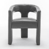 SEYNAR Modern Glam PU Leather Upholstered Dining Chair, Open-Back Accent Chair Set of 2 - 4 of 4