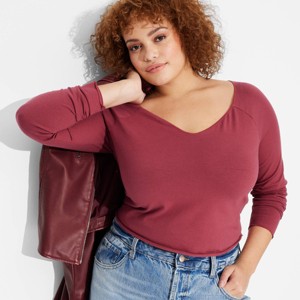 Women's Long Sleeve V-Neck T-Shirt - Wild Fable™ - 1 of 3