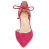 Allegra K Women's Ankle Tie Point Toe High Block Heel Dress Pumps - 2 of 4