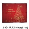 Unique Bargains Christmas Place Mats Linen Red Gold Tone 13"x17.7" 2 Pcs - 3 of 4