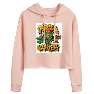 Women's - Teenage Mutant Ninja Turtles Mutant Mayhem - Pizza Lover Cropped Graphic Hoodie - 1 of 2