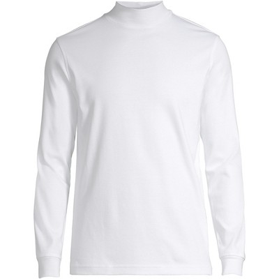 Lands' End Men's Super Soft Supima Mock Turtleneck - Medium - White ...