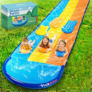 Poolsider Premium Multi-Lane Slip and Slide Water Slide with Bodyboards – Heavy-Duty Backyard Water Fun for Kids - 1 of 4