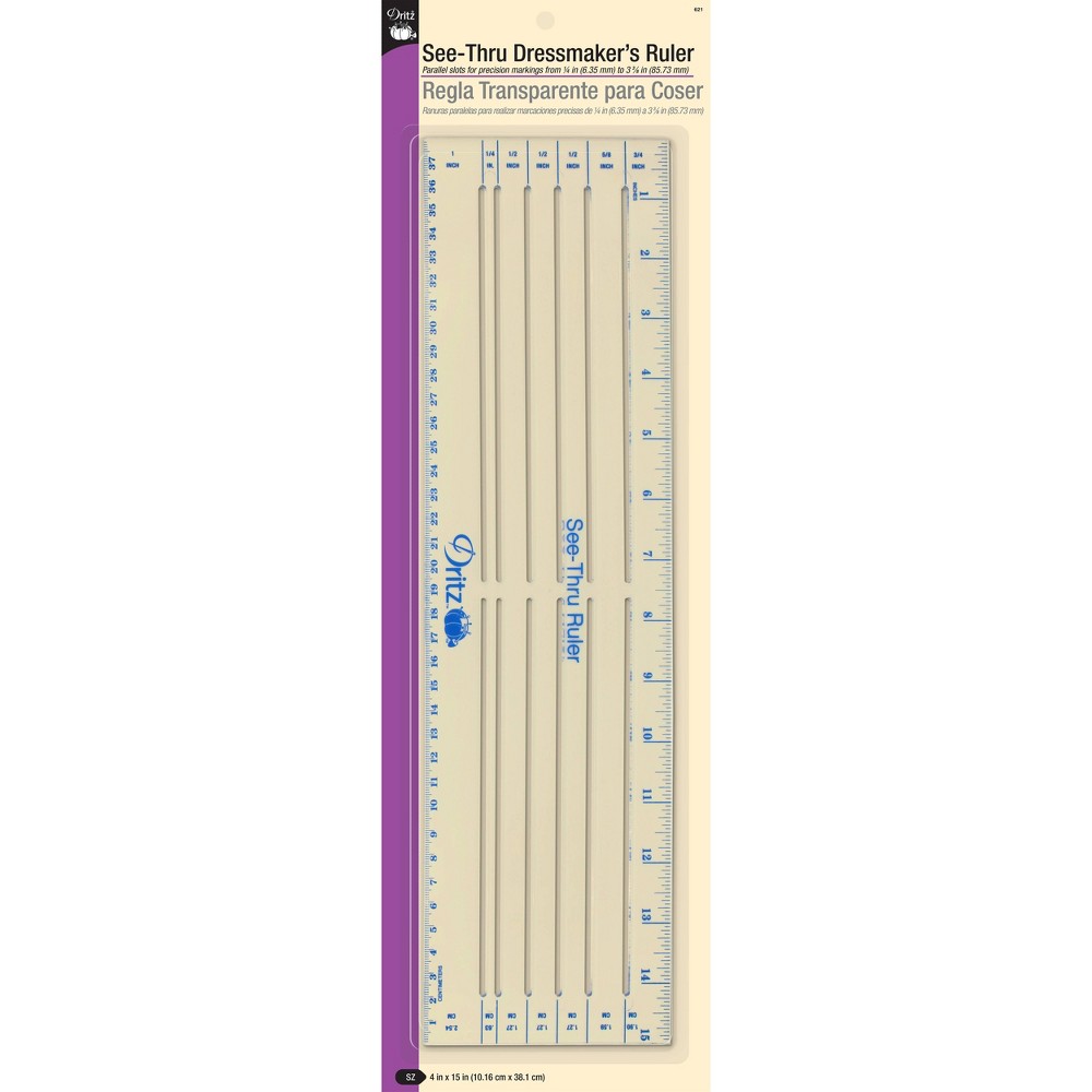 Dritz Dressmakers Ruler: 18.25" See-Thru Sewing & Quilting Tool, 5.5" Wide