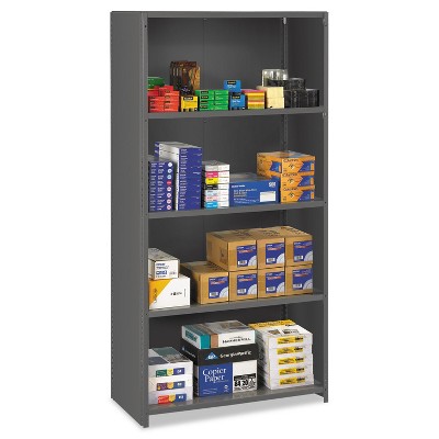 Tennsco Closed Commercial Steel Shelving Five-Shelf 36w x 18d x 75h Medium Gray ESPC1836MGY