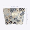 Unique Bargains Travel Zipper Floral Makeup Bags and Organizers Gray Blue - 4 of 4