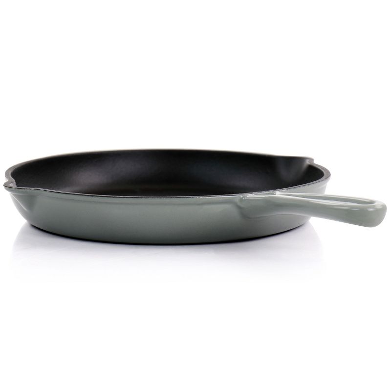 MegaChef Round 10.25 Inch Enameled Cast Iron Skillet in Gray, 3 of 7