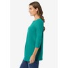 Woman Within Plus Size Perfect Three-Quarter Sleeve Boatneck Tee - 4 of 4