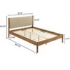 TiramisuBest Walnut 2-Piece Rubberwood Bedroom Set, Platform Bed with Nightstand, Queen - 4 of 4