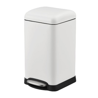 Bathroom Trash Can with Lid Soft Close, 1.2 Liter Polished Material Garbage Can with Removable Inner Bucket, Anti-Fingerprint Finish